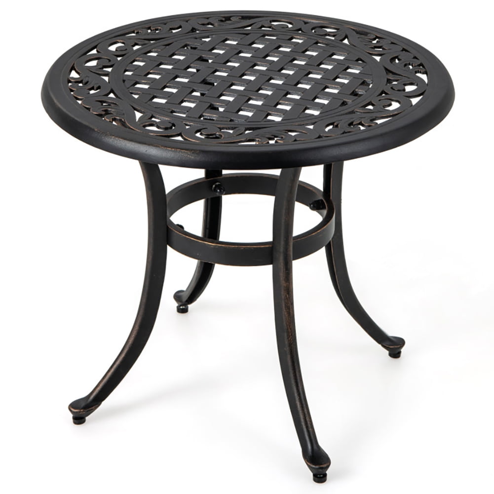 Aimee Lii 24" Patio Side Table with Adjustable Footpads for Poolside Backyard Balcony, Outdoor Patio Furniture, Brown Aimee Lii 24" Patio Side Table with Adjustable Footpads for Poolside Backyard Balcony, Outdoor Patio Furniture, Brown