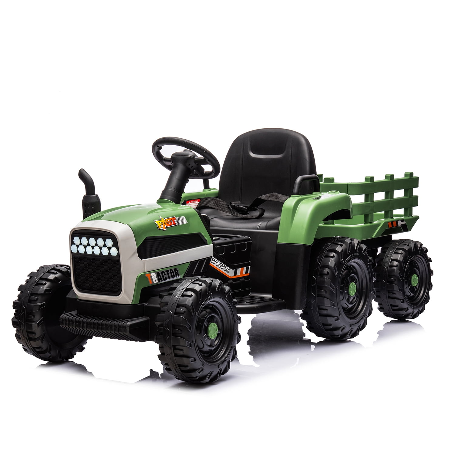 Aimee Lii 24V Battery Powered Electric Tractor Toy with Remote Control, USB, MP3, Bluetooth, Safety Belt, Ride on Tractor with Trailer, Three Speed Adjustable, Dark Green Aimee Lii 24V Battery Powered Electric Tractor Toy with Remote Control, USB, MP3, Bluetooth, Safety Belt, Ride on Tractor with Trailer, Three Speed Adjustable, Dark Green