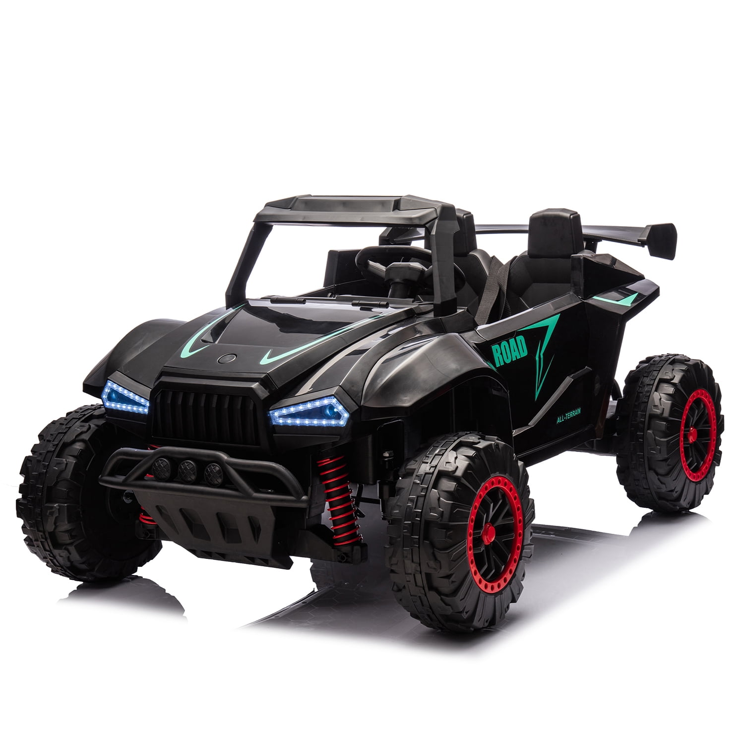 Aimee Lii 24V Two-seater Electric Kids Ride On Car with Remote Control, Dual Drive, Megaphone, Bluetooth, MP3, USB, LED Lights for Kids Aged 3-8, Black Aimee Lii 24V Two-seater Electric Kids Ride On Car with Remote Control, Dual Drive, Megaphone, Bluetooth, MP3, USB, LED Lights for Kids Aged 3-8, Black