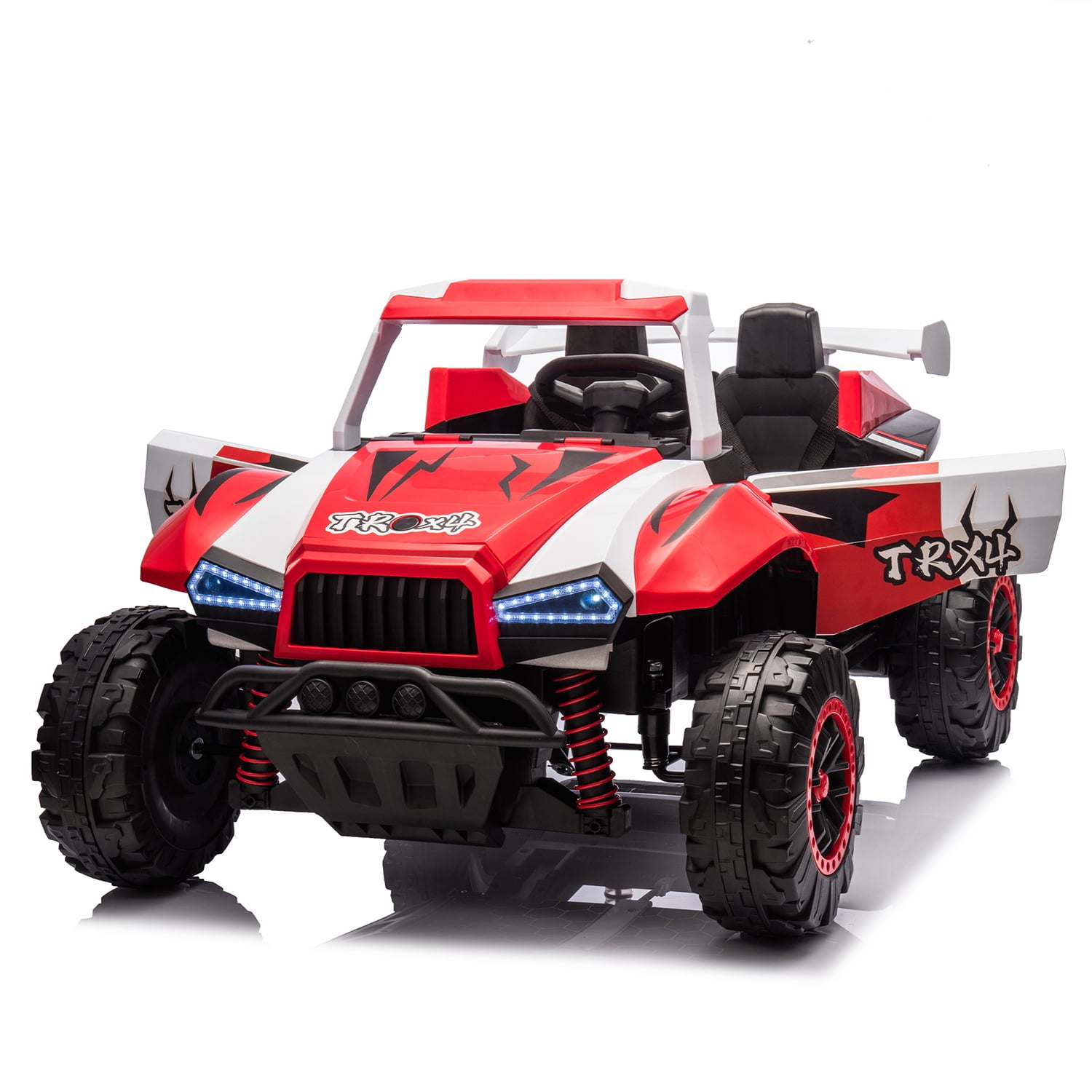 Aimee Lii 24V Two-seater Electric Kids Ride On Car with Remote Control, Dual Drive, Megaphone, Bluetooth, MP3, USB, LED Lights for Kids Aged 3-8, Red Aimee Lii 24V Two-seater Electric Kids Ride On Car with Remote Control, Dual Drive, Megaphone, Bluetooth, MP3, USB, LED Lights for Kids Aged 3-8, Red