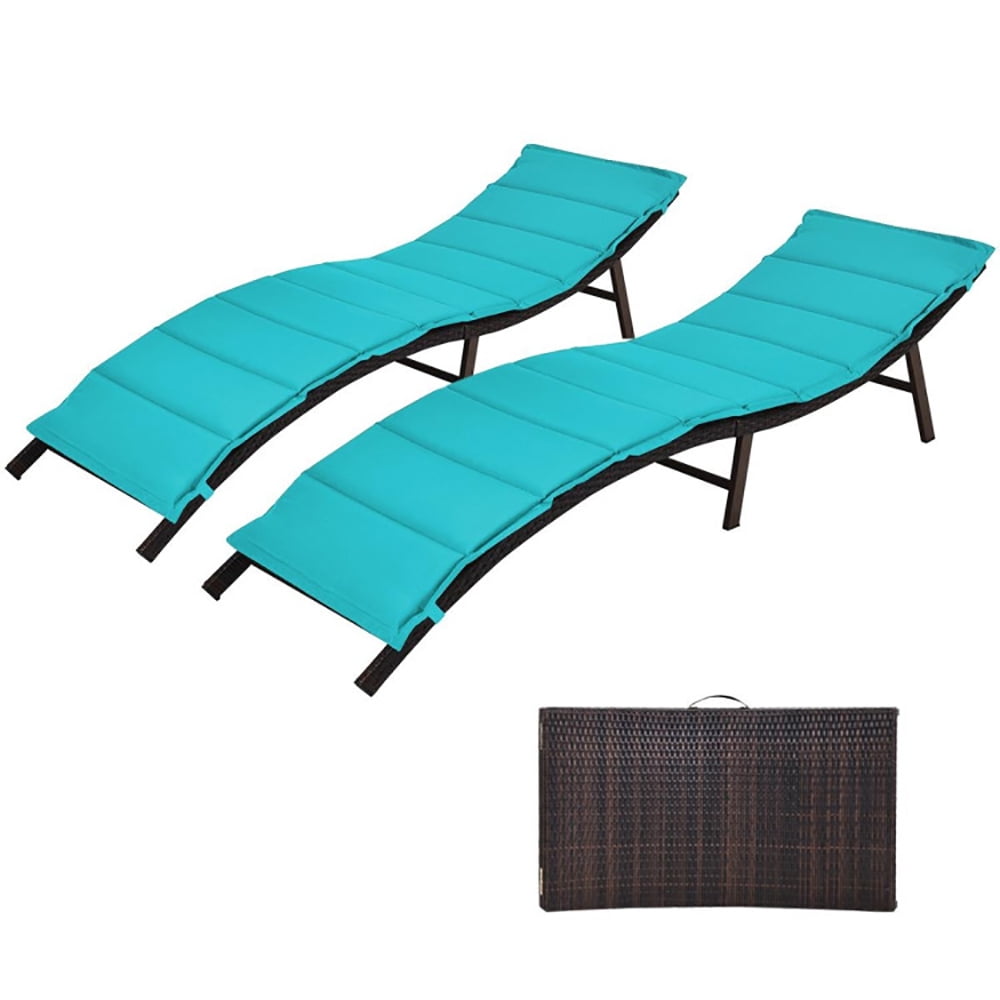 Aimee Lii 2Pcs Folding Patio Lounger Chair, Beach Lounge Chair for Outdoor, Patio Loungers, Turquoise Aimee Lii 2Pcs Folding Patio Lounger Chair, Beach Lounge Chair for Outdoor, Patio Loungers, Turquoise