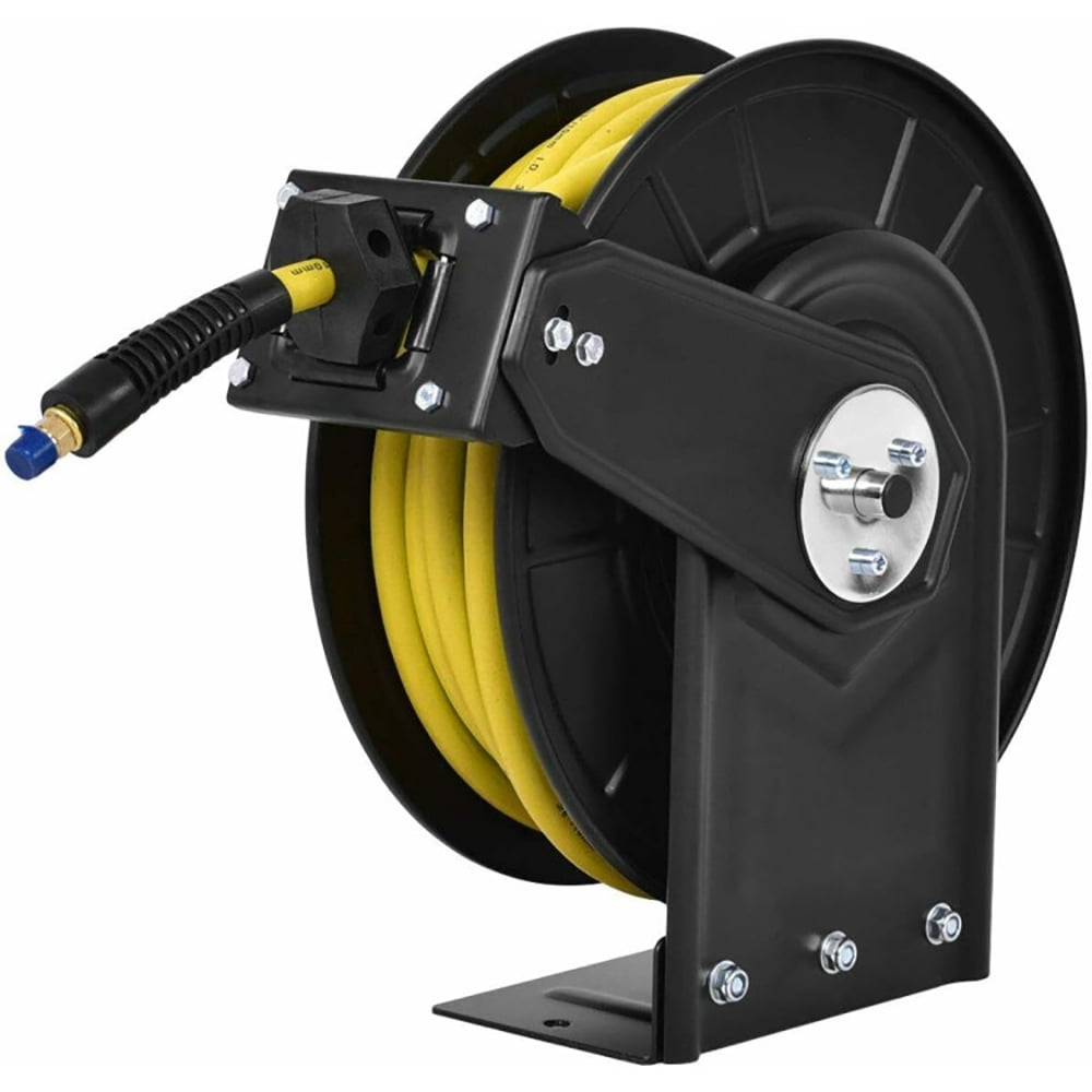 Aimee Lii 3/8" x 50' Retractable Air Compressor Hose Reel, Ceiling/Wall Mount Heavy Duty Double Arm Steel Reel Aimee Lii 3/8" x 50' Retractable Air Compressor Hose Reel, Ceiling/Wall Mount Heavy Duty Double Arm Steel Reel