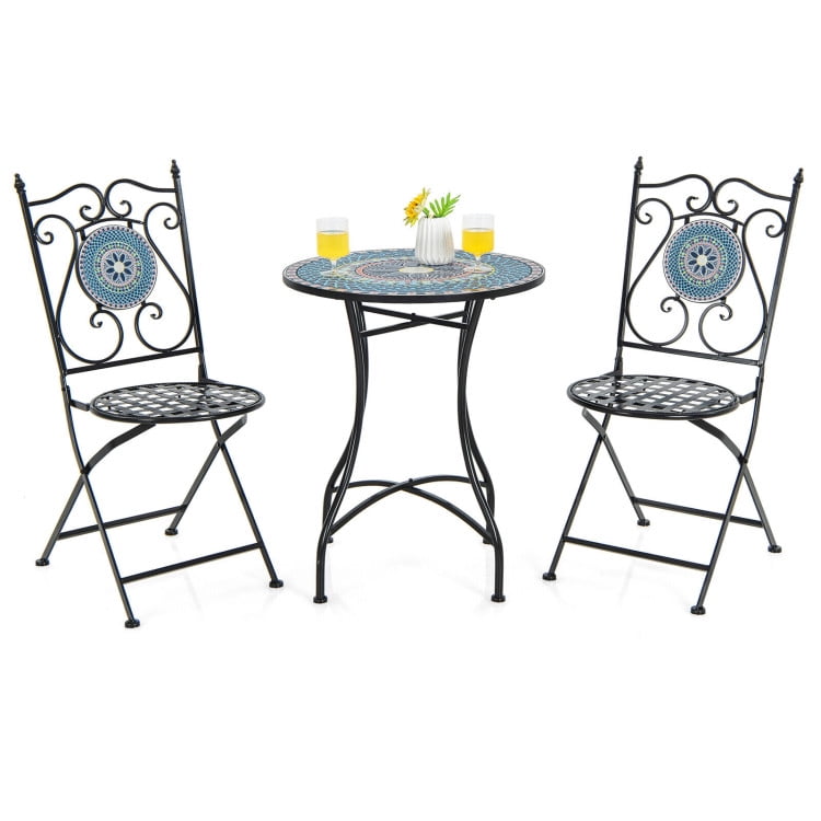 Aimee Lii 3 Piece Patio Bistro Set with Mosaic Pattern, Outdoor Patio Furniture Set Aimee Lii 3 Piece Patio Bistro Set with Mosaic Pattern, Outdoor Patio Furniture Set