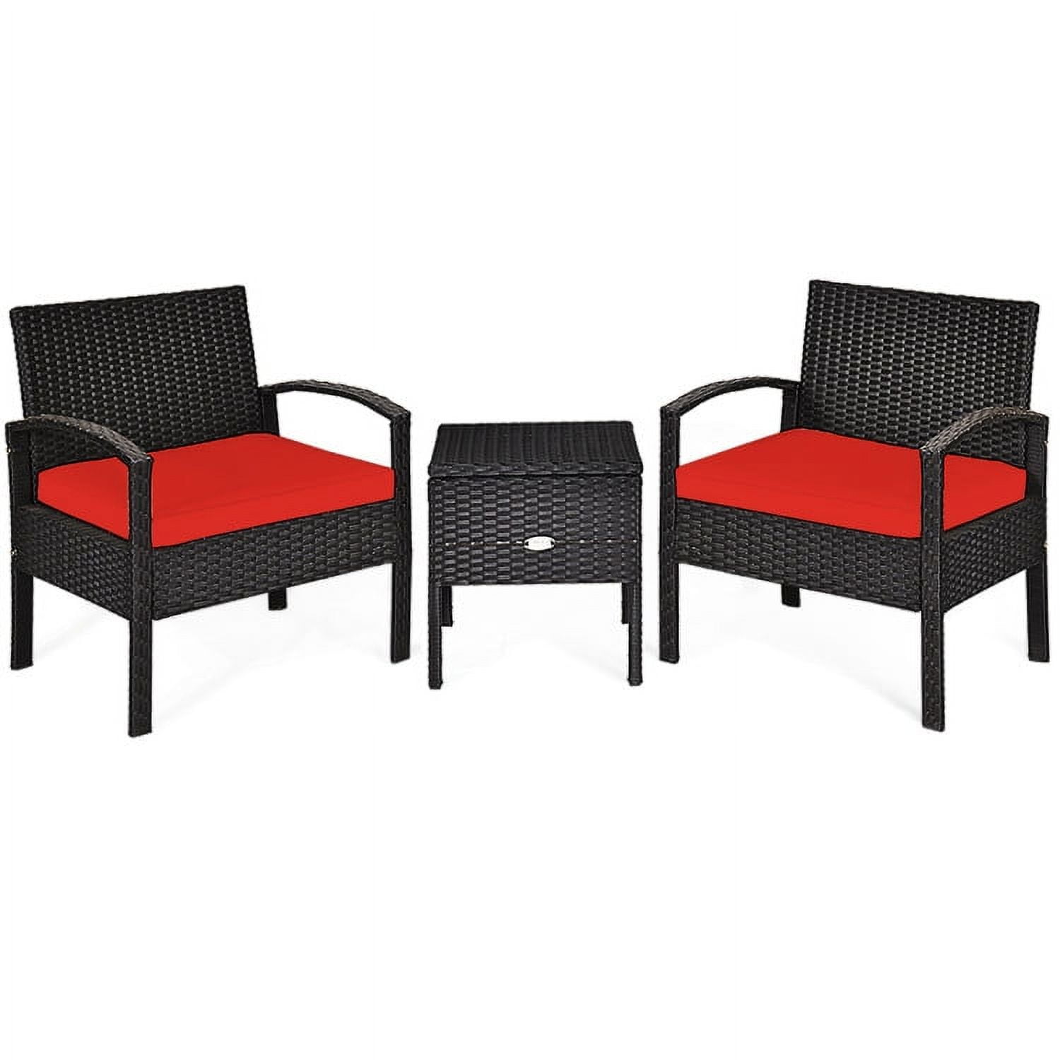 Aimee Lii 3 Piece Wicker Patio Furniture Set, Wicker Outdoor Sectional with Washable and Removable Cushion for Patio, A-Red Aimee Lii 3 Piece Wicker Patio Furniture Set, Wicker Outdoor Sectional with Washable and Removable Cushion for Patio, A-Red