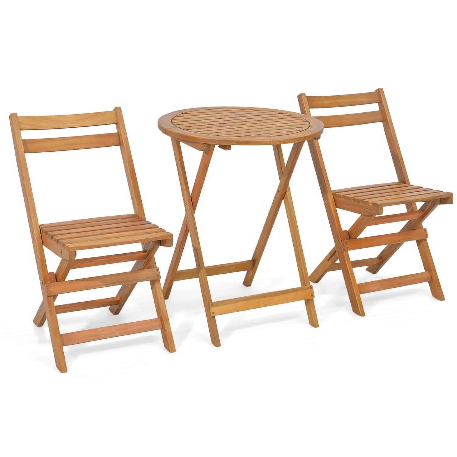 Aimee Lii 3 Pieces Folding Patio Bistro Set with Slatted Tabletop, Outdoor Patio Furniture Aimee Lii 3 Pieces Folding Patio Bistro Set with Slatted Tabletop, Outdoor Patio Furniture