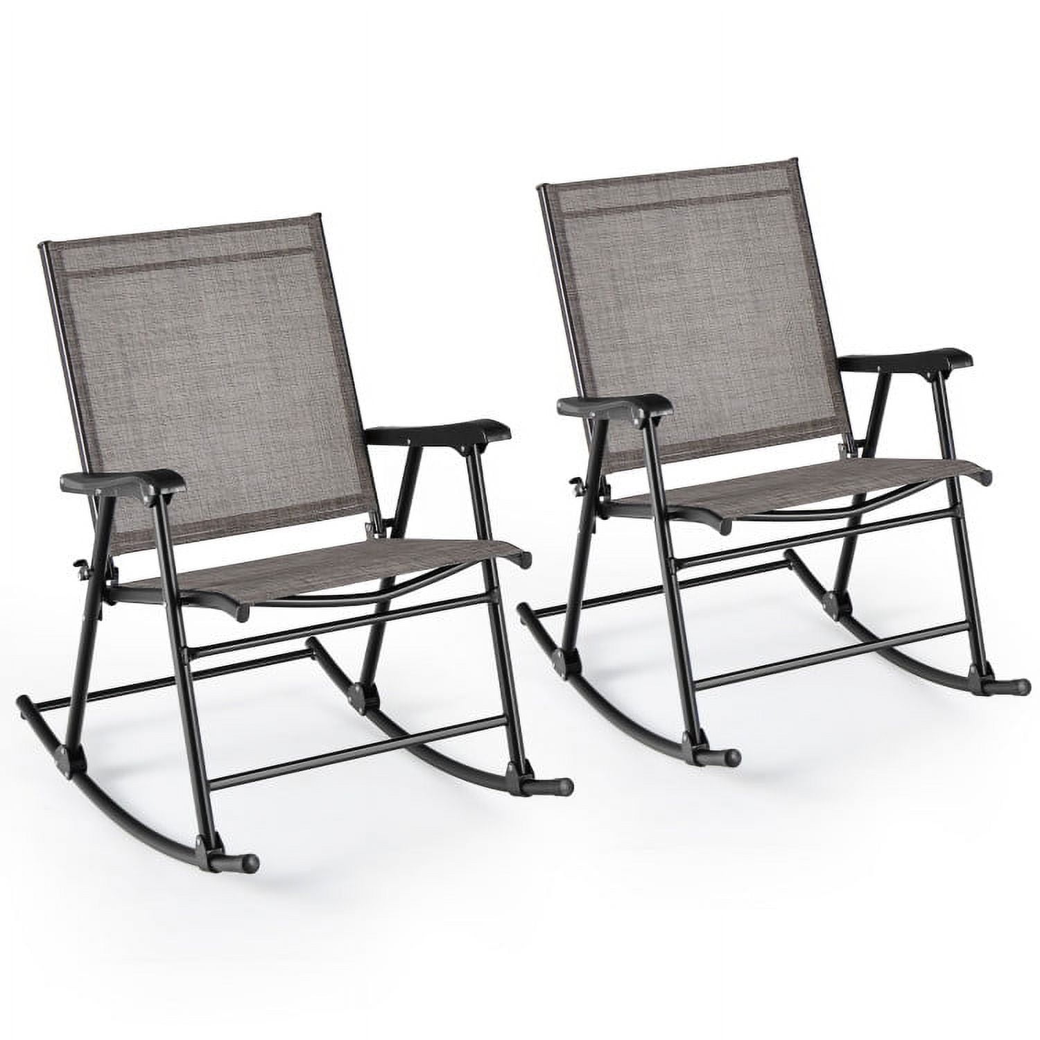 Aimee Lii 3 Pieces Outdoor Zero Gravity Rocker for Lawn, Porch, Backyard, Comfortable, Gray