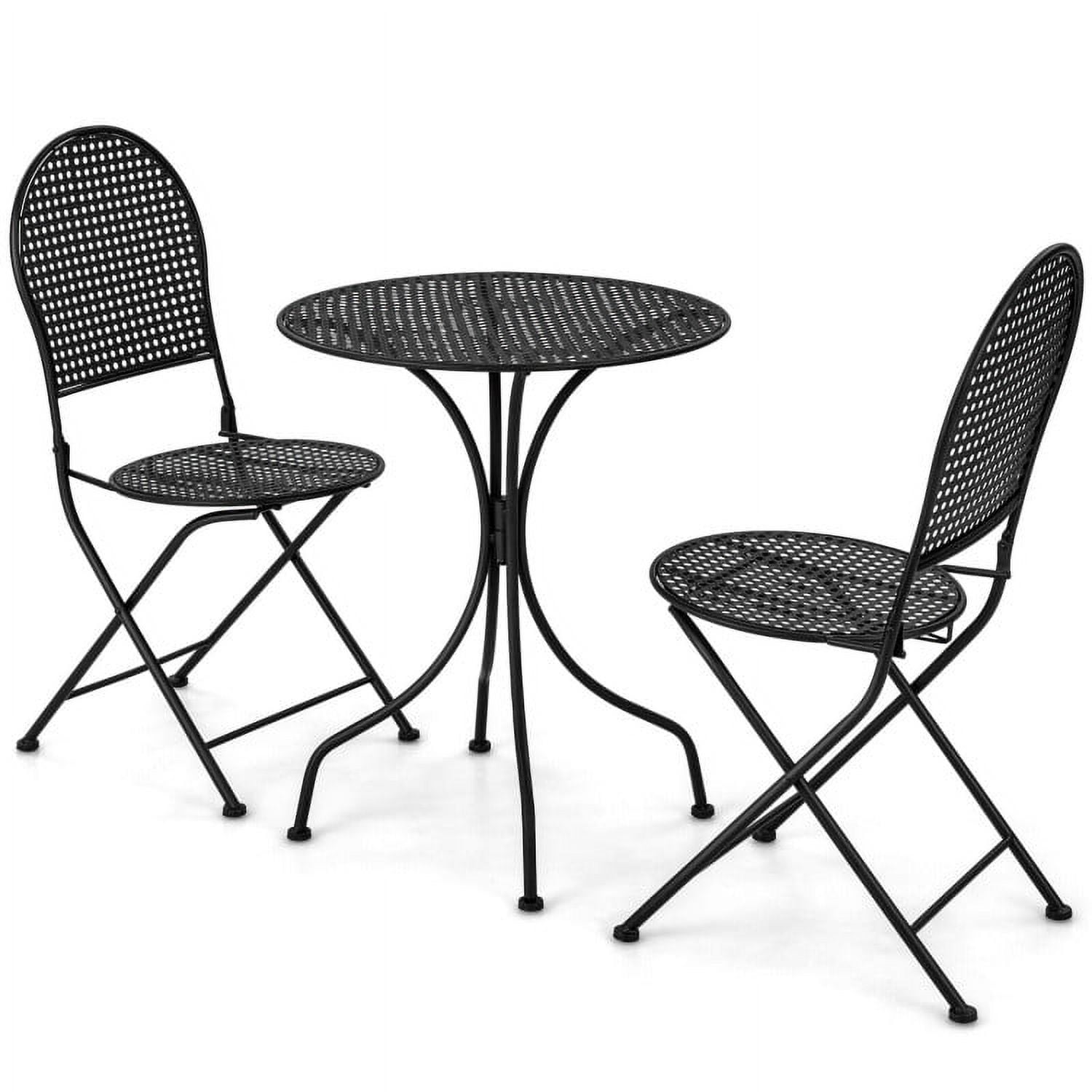 Aimee Lii 3 Pieces Patio Bistro Set Outdoor Conversation Furniture Table and Folding Chair, Outdoor Patio Furniture