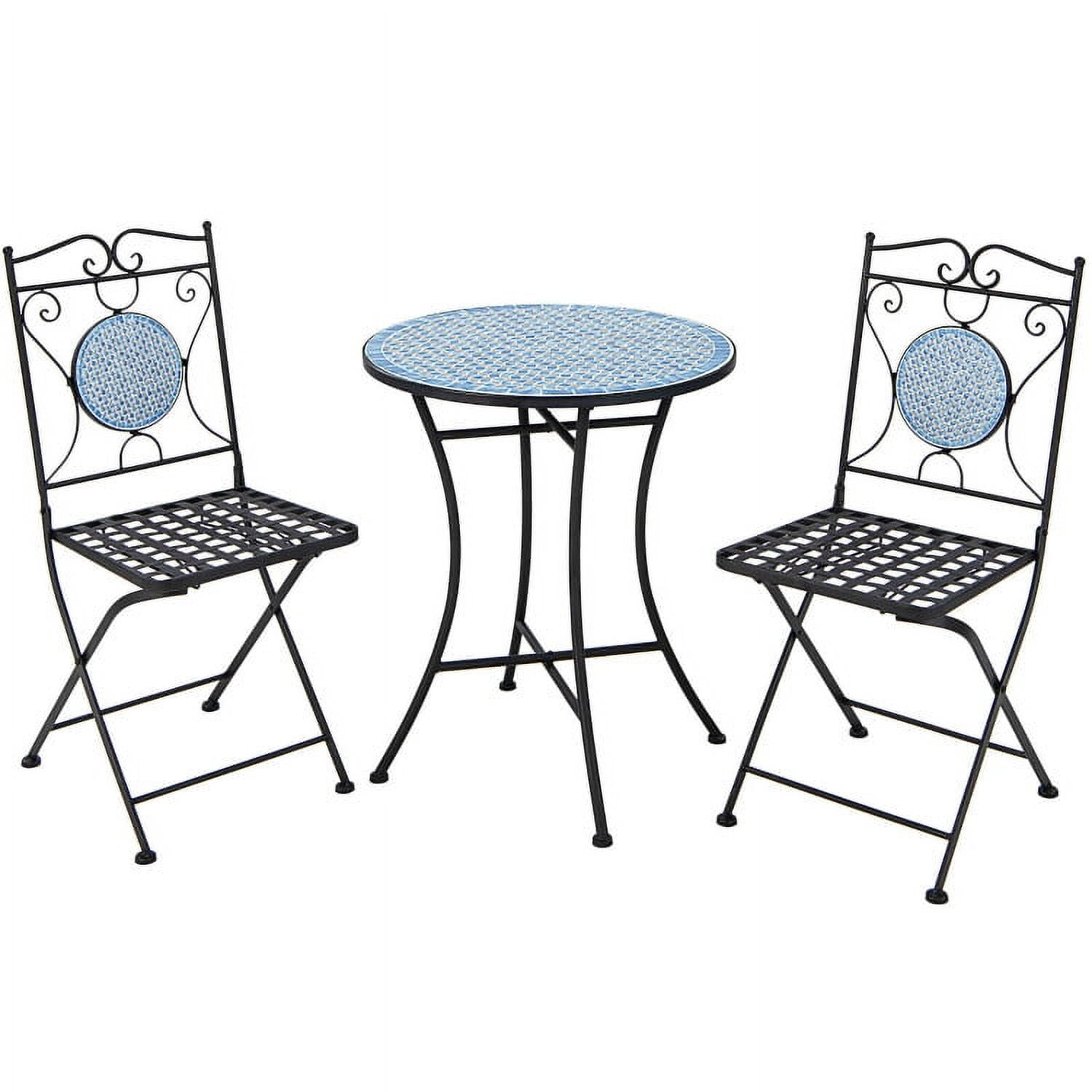 Aimee Lii 3 Pieces Patio Bistro Set Outdoor Furniture Mosaic Table Chairs, Outdoor Patio Furniture