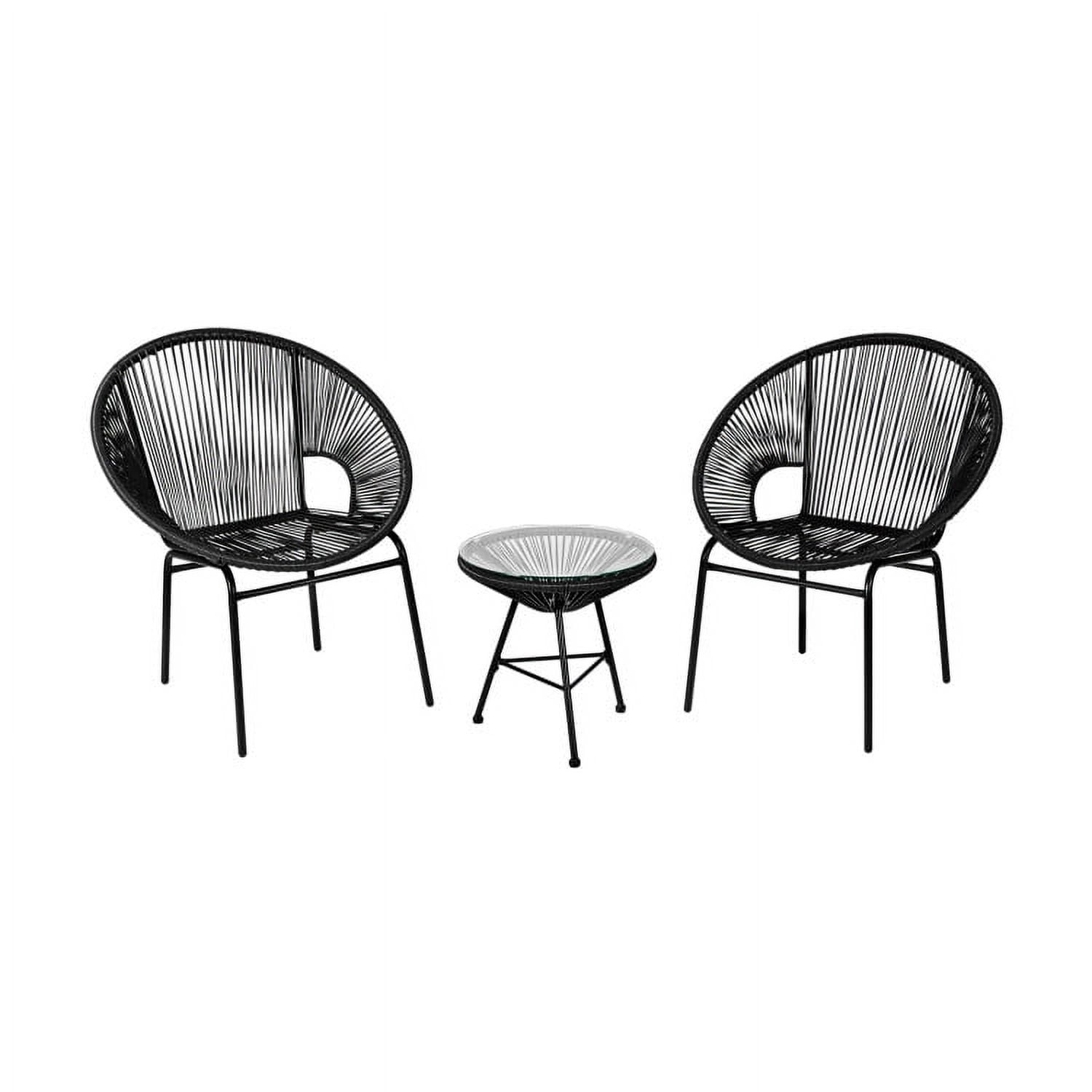 Aimee Lii 3 Pieces Patio Furniture Bistro Set with GlassTable, Small Patio Set, Black Aimee Lii 3 Pieces Patio Furniture Bistro Set with GlassTable, Small Patio Set, Black