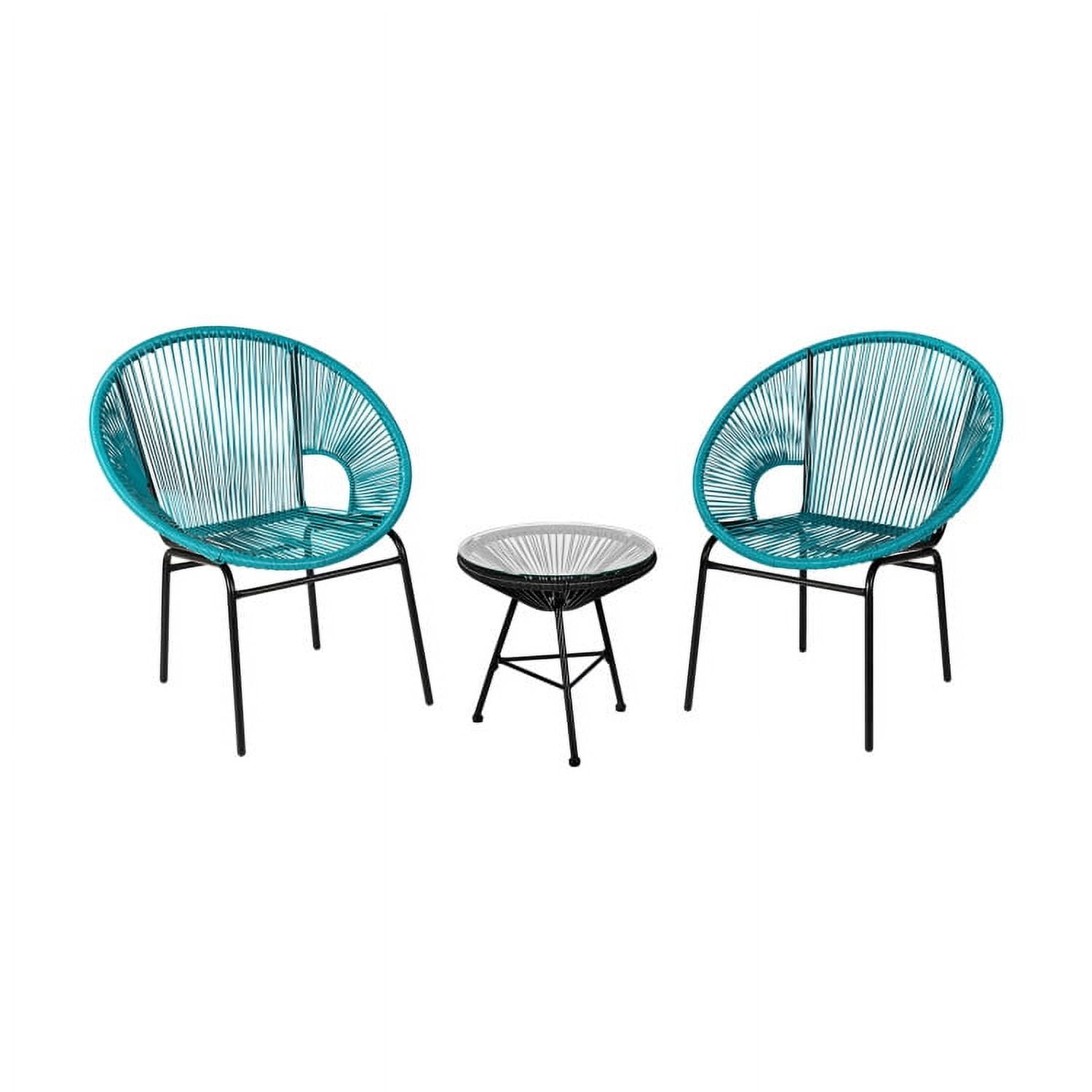 Aimee Lii 3 Pieces Patio Furniture Bistro Set with GlassTable, Small Patio Set, Turquoise Aimee Lii 3 Pieces Patio Furniture Bistro Set with GlassTable, Small Patio Set, Turquoise
