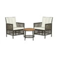 thumbnail image 1 of Aimee Lii 3 Pieces Patio Rattan Cushioned Conversation Set with Acacia Wood Tabletop, Outdoor Patio Furniture, 1 of 8