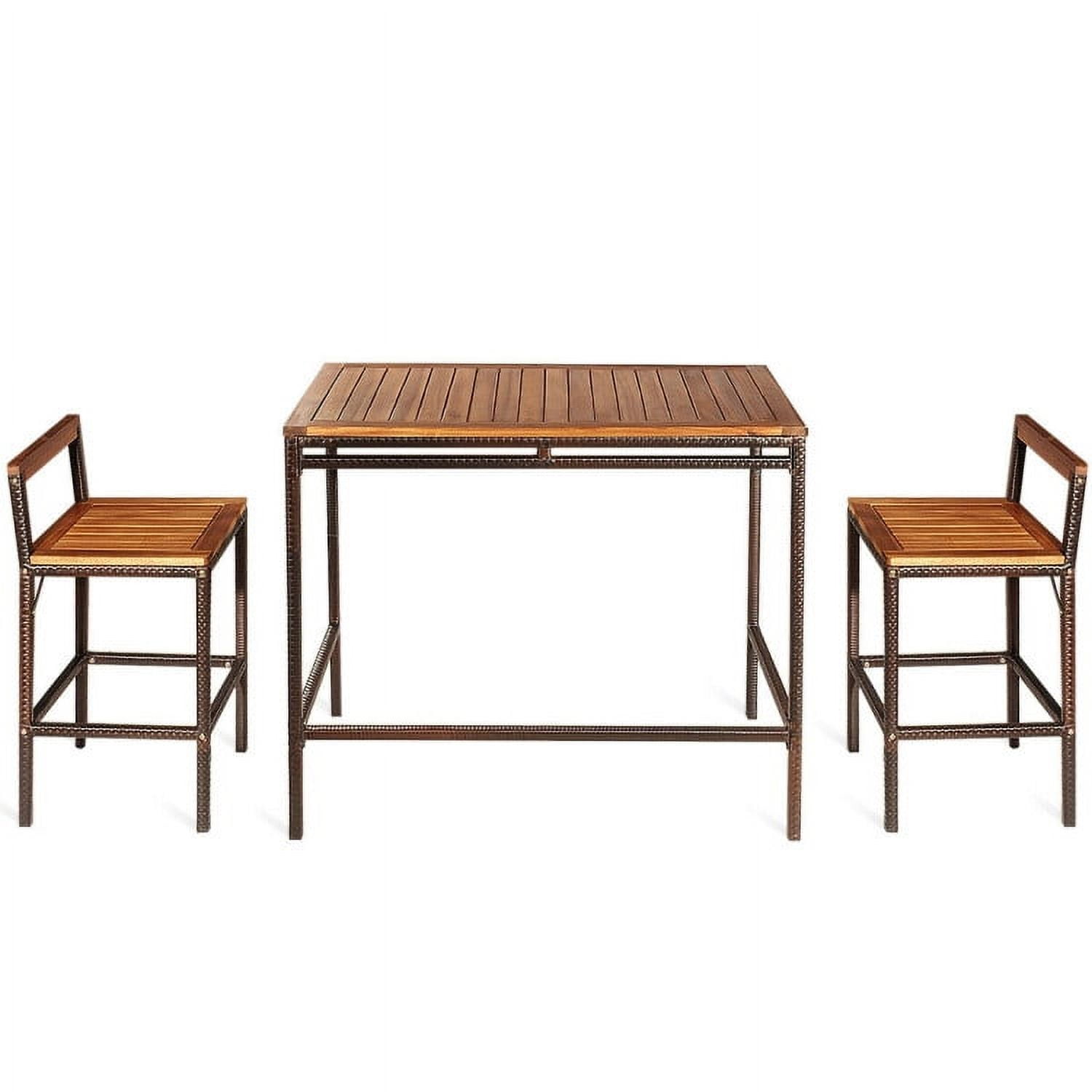 Aimee Lii 3 Pieces Patio Rattan Wicker Bar Dining Furniture Set, Outdoor Patio Furniture Aimee Lii 3 Pieces Patio Rattan Wicker Bar Dining Furniture Set, Outdoor Patio Furniture