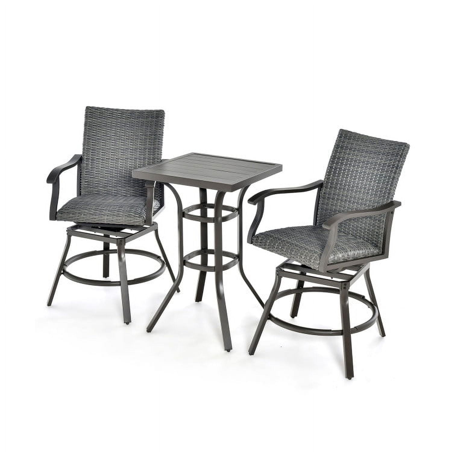 Aimee Lii 3 Pieces Swivel Bar Set with 4D Air Fiber Cushion, Outdoor Patio Furniture
