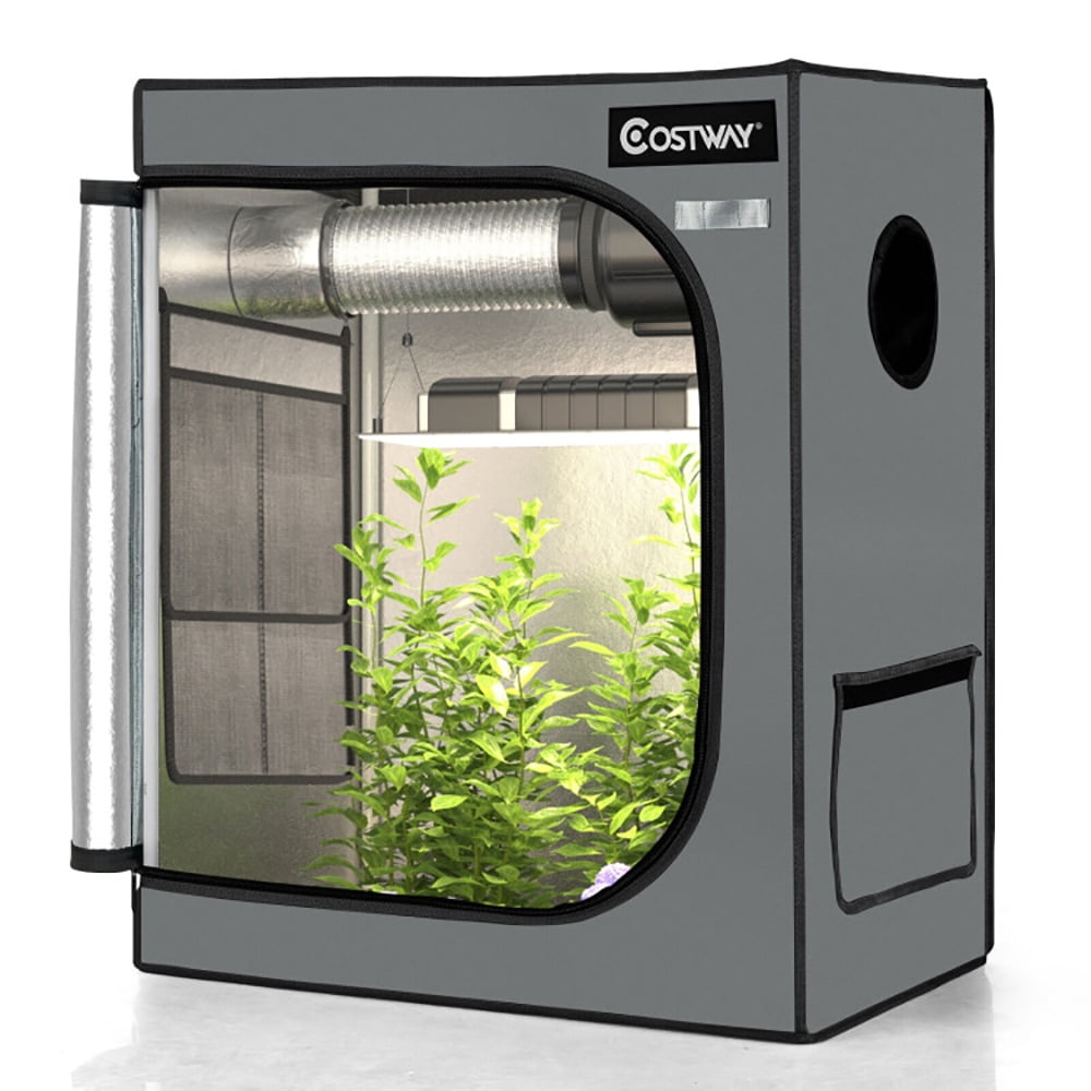 Aimee Lii 30 × 18 × 36 Inch Mylar Hydroponic Grow Tent with Observation Window and Floor Tray, Smell Proof Grow Tent, Gray Aimee Lii 30 × 18 × 36 Inch Mylar Hydroponic Grow Tent with Observation Window and Floor Tray, Smell Proof Grow Tent, Gray