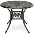 thumbnail image 1 of Aimee Lii 36" Patio Round Dining Bistro Table with Umbrella Hole, Outdoor Patio Furniture, Brown, 1 of 8