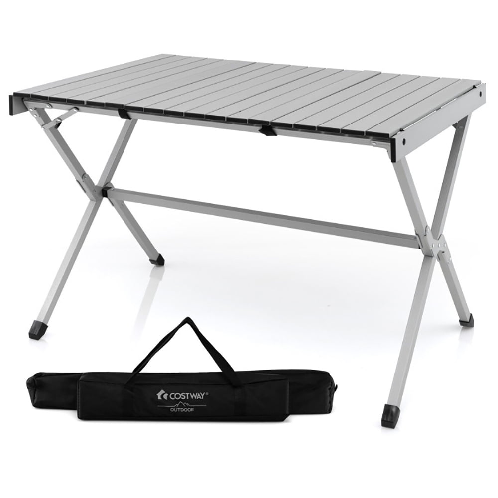 Aimee Lii 4-6 Person Portable Aluminum Camping Table with Carrying Bag, Camp Tables PorTable Foldable, Gray Aimee Lii 4-6 Person Portable Aluminum Camping Table with Carrying Bag, Camp Tables PorTable Foldable, Gray