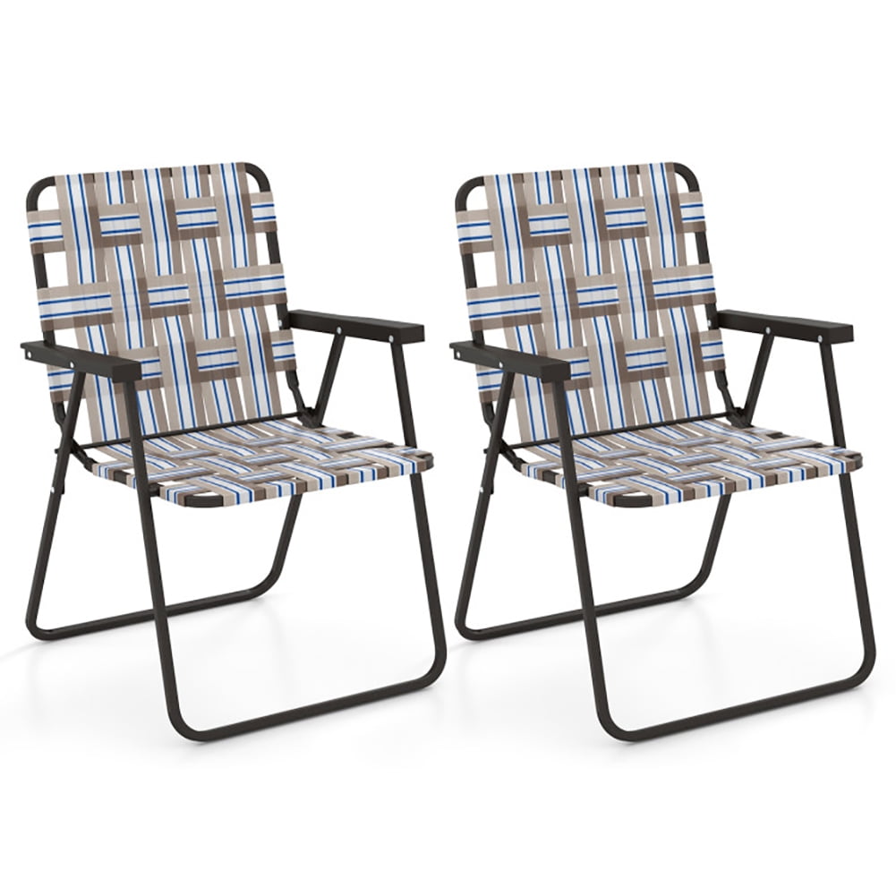 Aimee Lii 4 Pieces Folding Beach Chair Camping Lawn Webbing Chair, Outdoor Dining Chairs, Coffee Aimee Lii 4 Pieces Folding Beach Chair Camping Lawn Webbing Chair, Outdoor Dining Chairs, Coffee