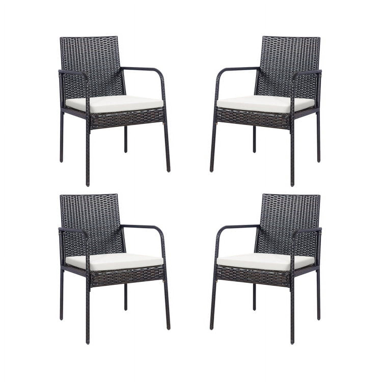 Aimee Lii 4 Pieces Outdoor Patio Rattan Dining Chairs Cushioned Sofa, Wicker Conversation Sets Aimee Lii 4 Pieces Outdoor Patio Rattan Dining Chairs Cushioned Sofa, Wicker Conversation Sets