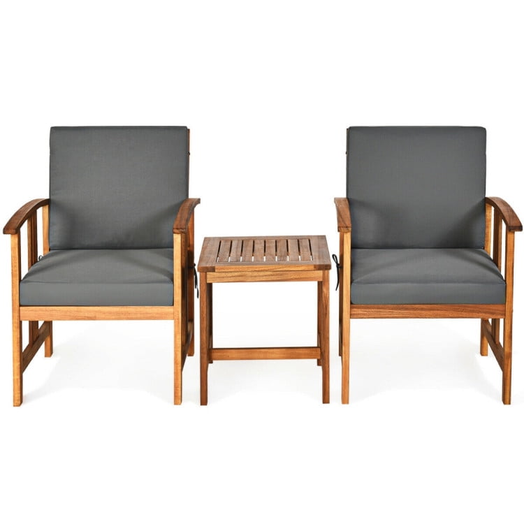 Aimee Lii 4 Pieces Solid Wood Outdoor Patio Sofa Furniture Set, Wooden Patio Furniture Set, Gray Aimee Lii 4 Pieces Solid Wood Outdoor Patio Sofa Furniture Set, Wooden Patio Furniture Set, Gray