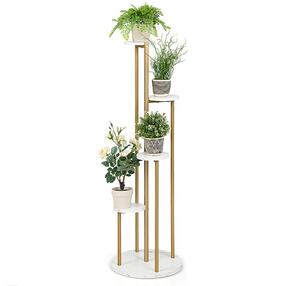 Aimee Lii 4-Tier 48.5 Inch Metal Plant Stand, Tall Plant Stand Indoor Outdoor, Stable and Space-Saving, White Aimee Lii 4-Tier 48.5 Inch Metal Plant Stand, Tall Plant Stand Indoor Outdoor, Stable and Space-Saving, White