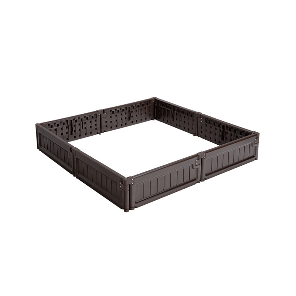 Aimee Lii 4 x 4 Feet Raised Garden Bed Kit Outdoor Planter Box with Open Bottom Design, Planter Box Garden Boxes Outdoor, Brown Aimee Lii 4 x 4 Feet Raised Garden Bed Kit Outdoor Planter Box with Open Bottom Design, Planter Box Garden Boxes Outdoor, Brown