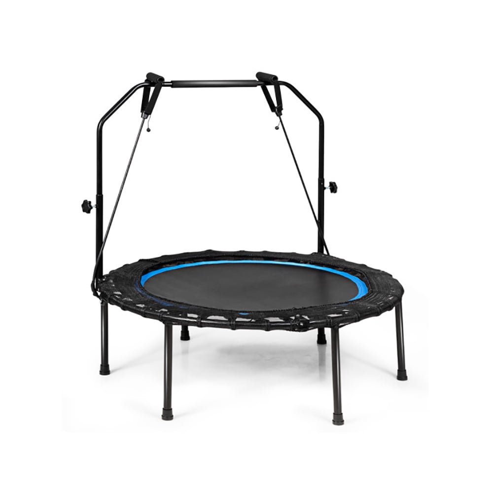 Aimee Lii 40 Inch Foldable Fitness Rebounder with Resistance Bands Adjustable, Trampoline for Kids, Blue