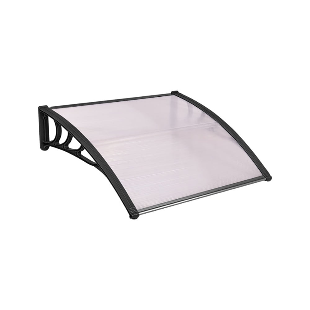 Aimee Lii 40 x 40 Inch Outdoor Polycarbonate Front Door Window Awning Canopy, Outdoor Awning for Patio, Black