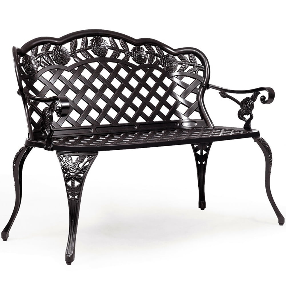 Aimee Lii 42.5" Outdoor Furniture Cast Aluminum Antique Garden Bench, Outdoor Patio Furniture Aimee Lii 42.5" Outdoor Furniture Cast Aluminum Antique Garden Bench, Outdoor Patio Furniture