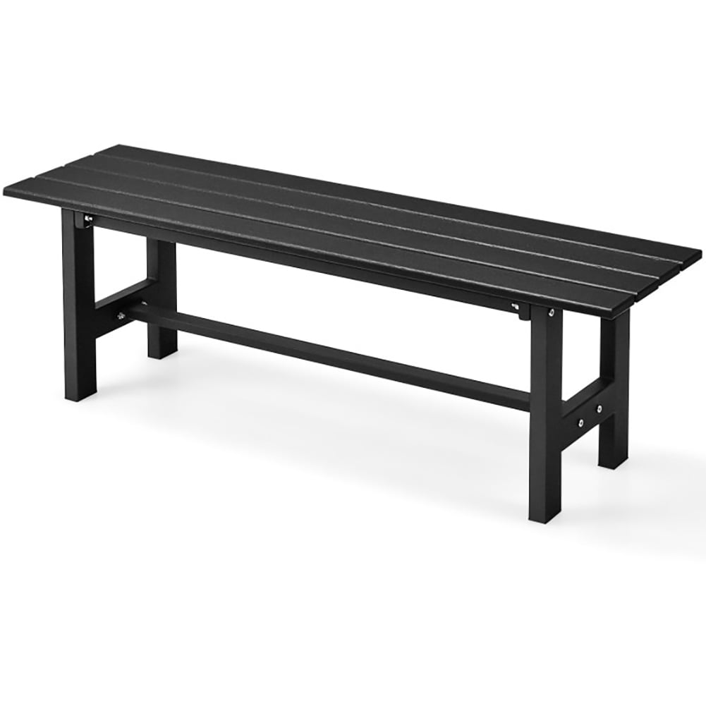 Aimee Lii 47" Outdoor Chair with Slatted Seat Plastic Coated Iron Frame, Lawn Chairs, Black