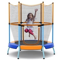 Aimee Lii 48" Toddler Trampoline with Safety Enclosure Net, Large Trampoline for Backyards, Outdoor Kids Trampoline-Orange