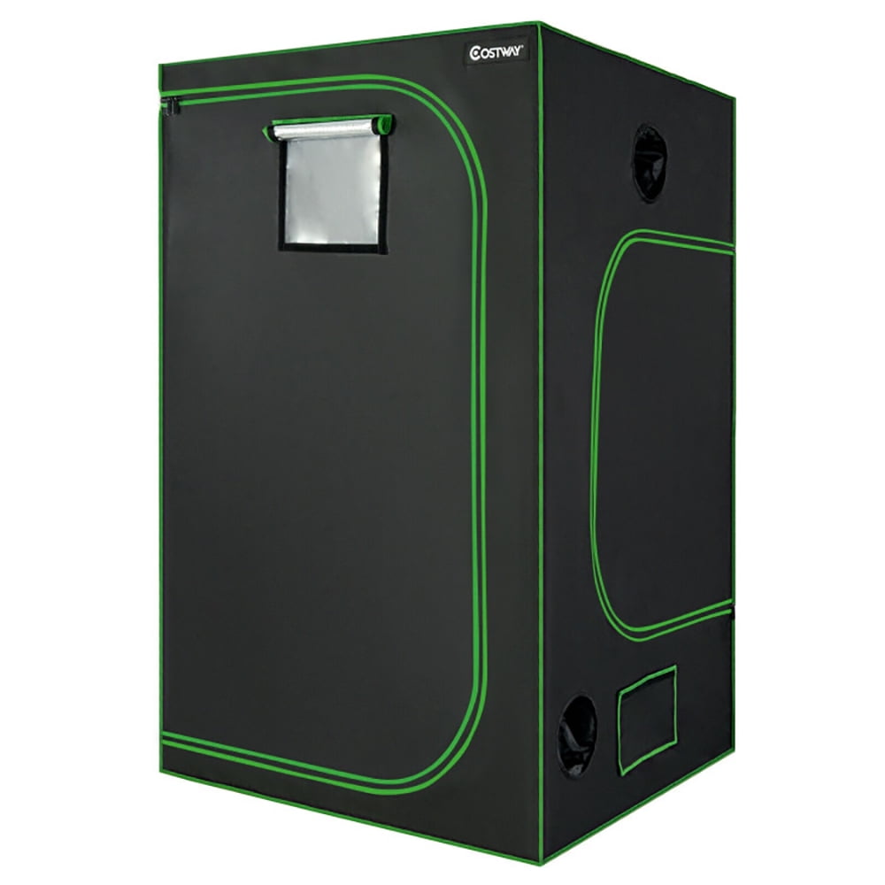 Aimee Lii 48 x 48 x 80 Inch High Reflective Mylar with Observation Window, Plant Tent, Smell Proof Grow Tent, Black