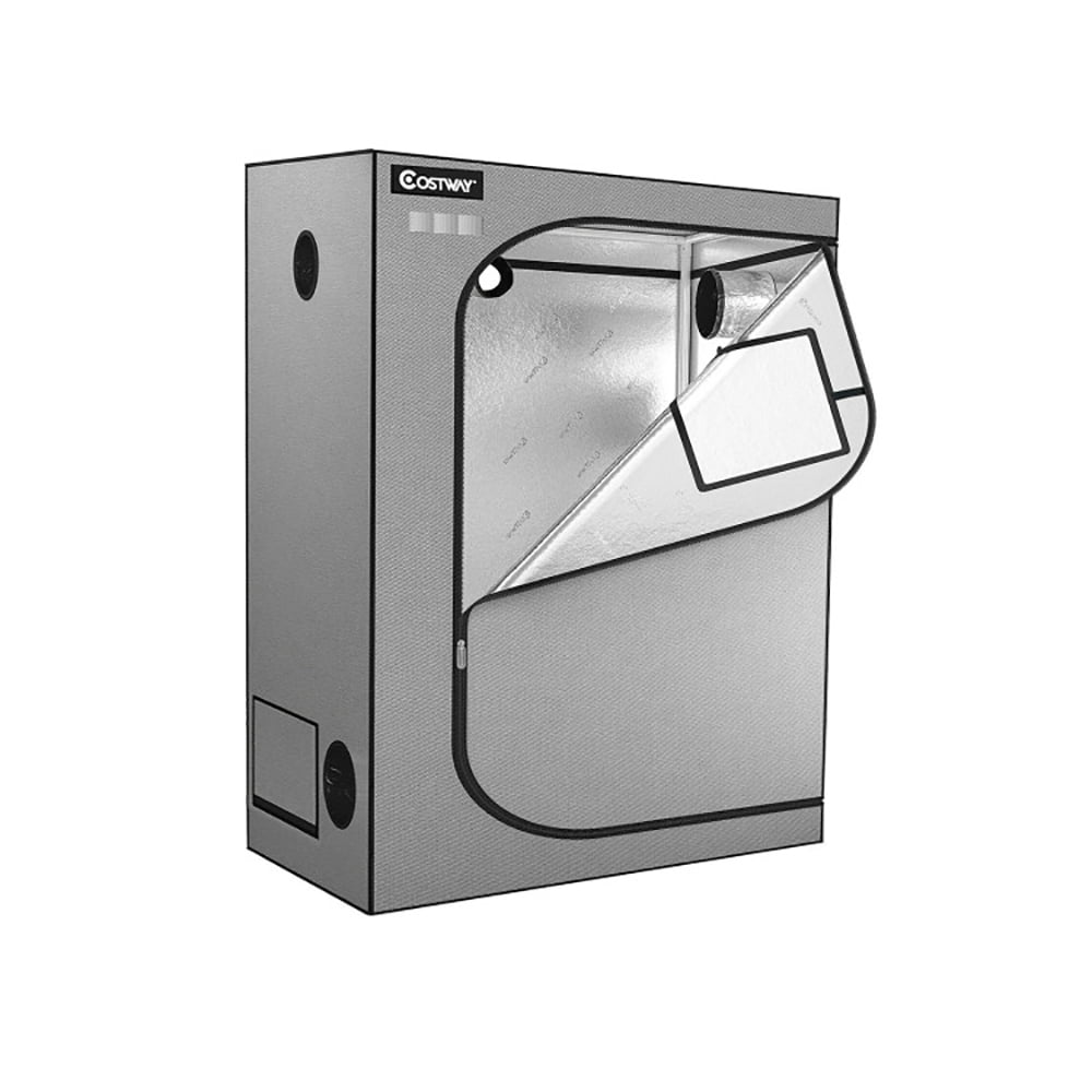 Aimee Lii 48 x24 x 60 Inch Mylar Hydroponic Grow Tent with Observation Window, Plant Tent, Indoor Grow Enclosure, Gray