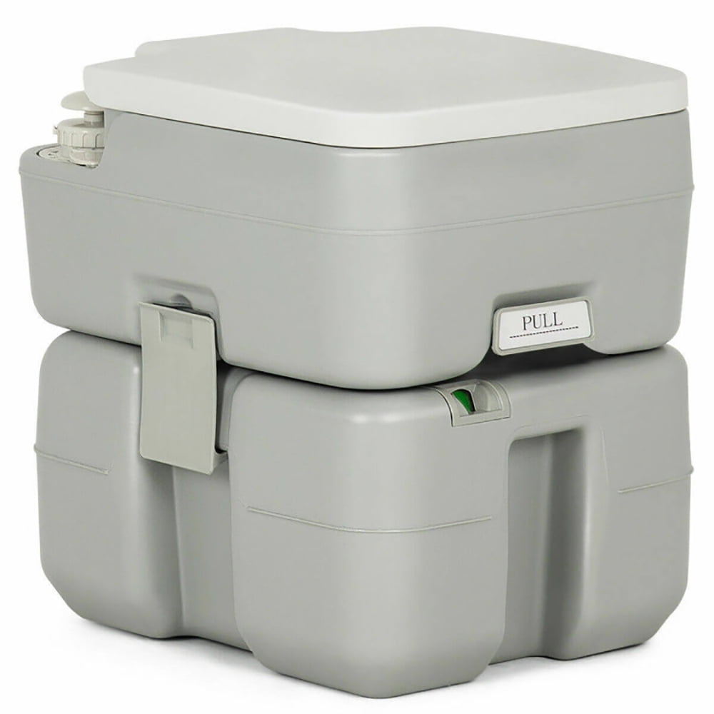 Aimee Lii 5.3 Gallon Portable Travel Toilet with Piston Pump Flush for Easy Cleaning