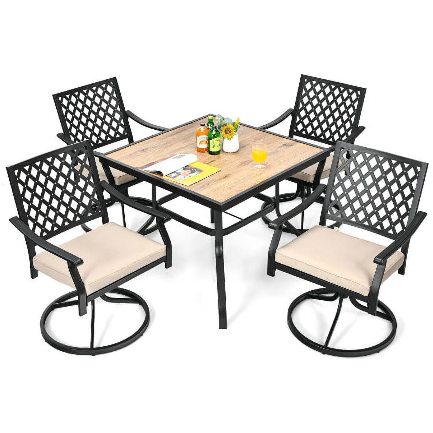 Aimee Lii 5-Piece Outdoor Patio Dining Set with Soft Cushions, Outdoor Patio Furniture