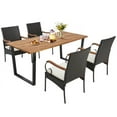 thumbnail image 1 of Aimee Lii 5 Pieces Patio Rattan Dining Set with Umbrella Hole for Poolside Backyard, Outdoor Patio Furniture, 1 of 9