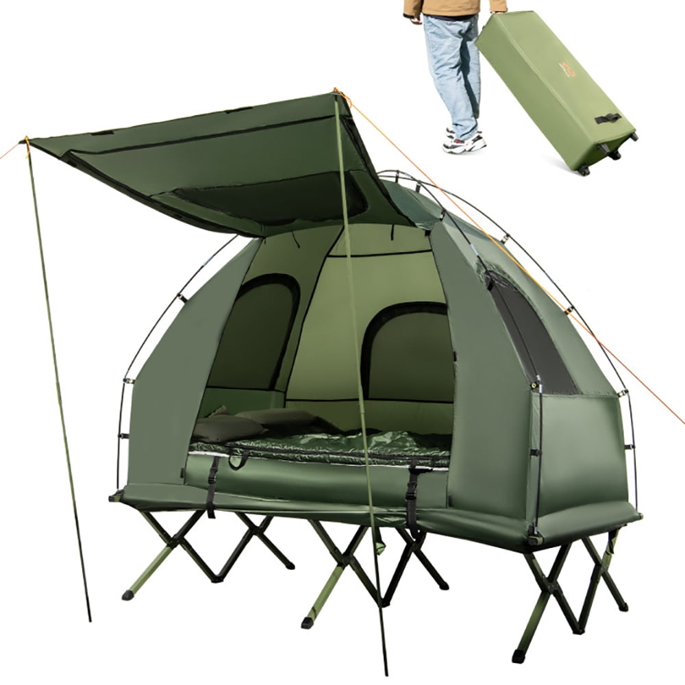 Aimee Lii 5-in-1 2-Person Foldable Outdoor Camping Tent Cot with Air Mattress and Sleeping Bag, Outdoor Camping Hiking Tent