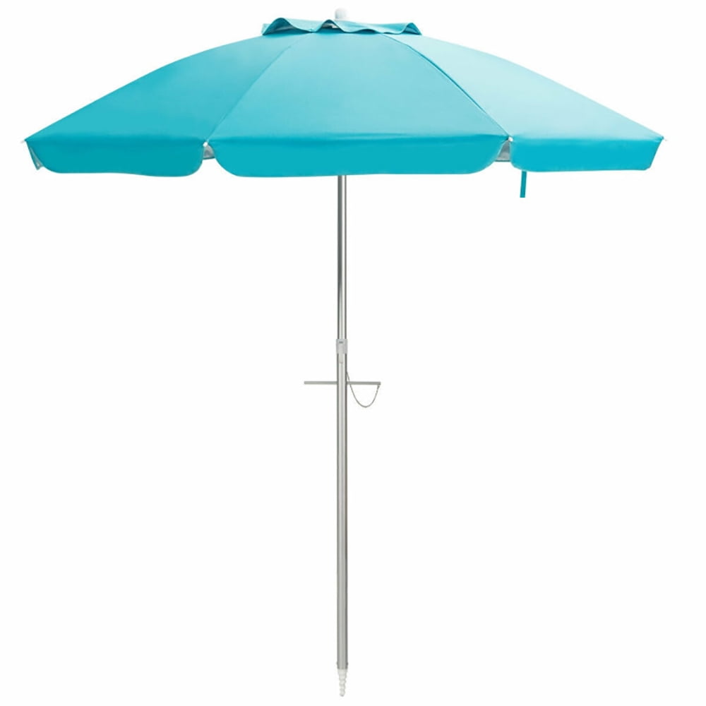 Aimee Lii 6.5 Feet Beach Umbrella with Sun Shade and Carry Bag without Weight Base, Table Umbrella Outdoor Patio, Blue Aimee Lii 6.5 Feet Beach Umbrella with Sun Shade and Carry Bag without Weight Base, Table Umbrella Outdoor Patio, Blue