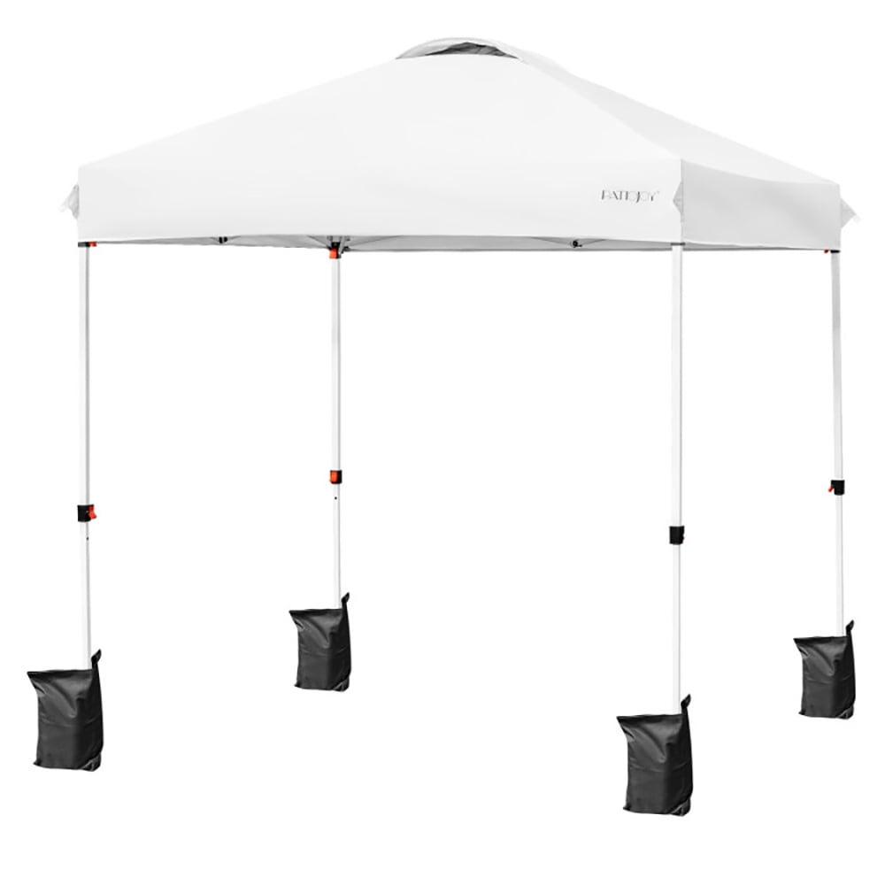 Aimee Lii 6.6 x 6.6 Feet Outdoor Pop Up Camping Canopy Tent with Roller Bag, Backyard Canopy Gazebo, White Aimee Lii 6.6 x 6.6 Feet Outdoor Pop Up Camping Canopy Tent with Roller Bag, Backyard Canopy Gazebo, White