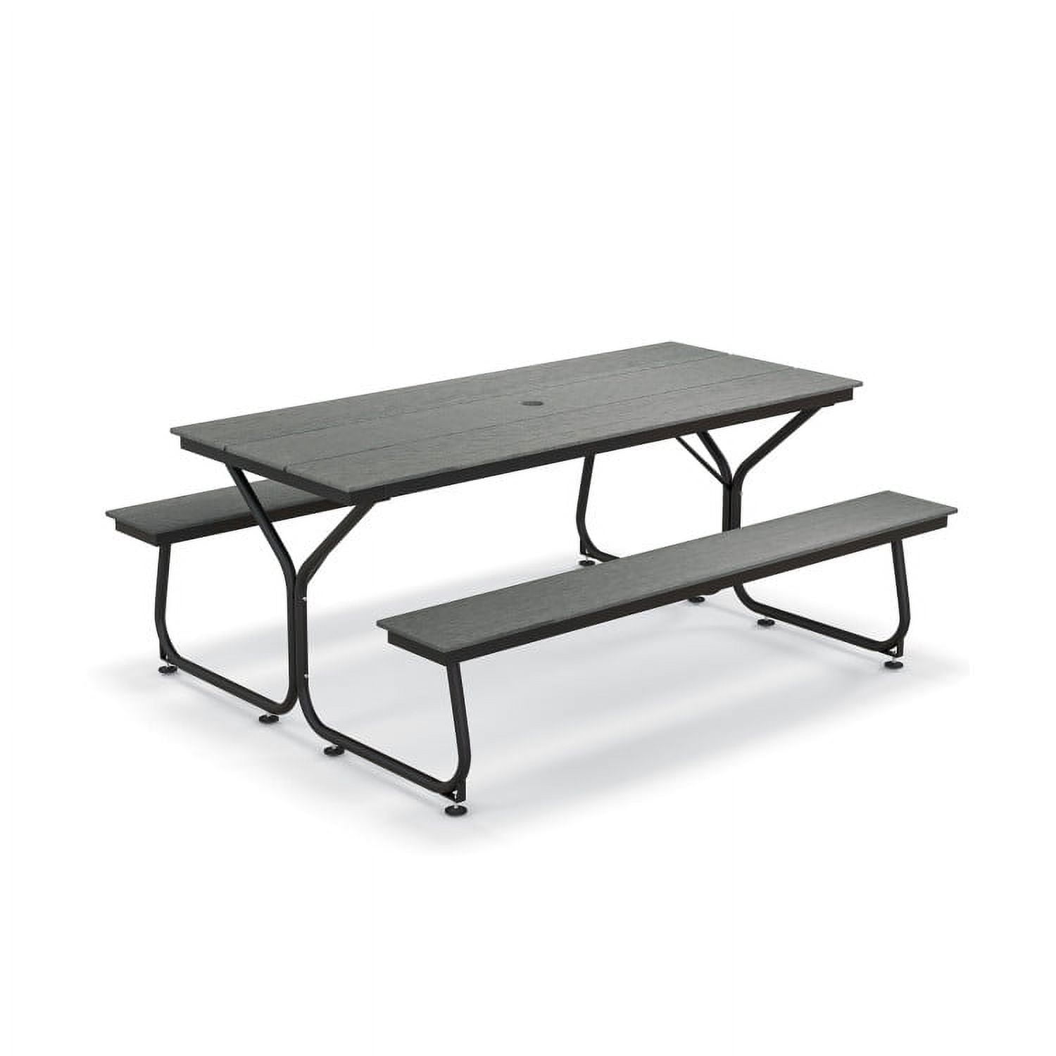 Aimee Lii 6" Outdoor Picnic Table Bench Set for 6-8 People, Outdoor Patio Furniture, Gray Aimee Lii 6" Outdoor Picnic Table Bench Set for 6-8 People, Outdoor Patio Furniture, Gray