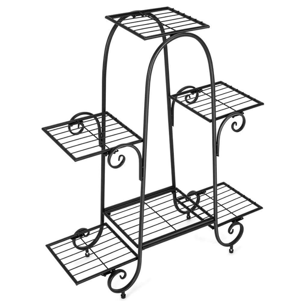 Aimee Lii 6-Tier Plant Stand with Adjustable Foot Pads, Tall Plant Stand Indoor Outdoor, Stable and Space-Saving, Black Aimee Lii 6-Tier Plant Stand with Adjustable Foot Pads, Tall Plant Stand Indoor Outdoor, Stable and Space-Saving, Black