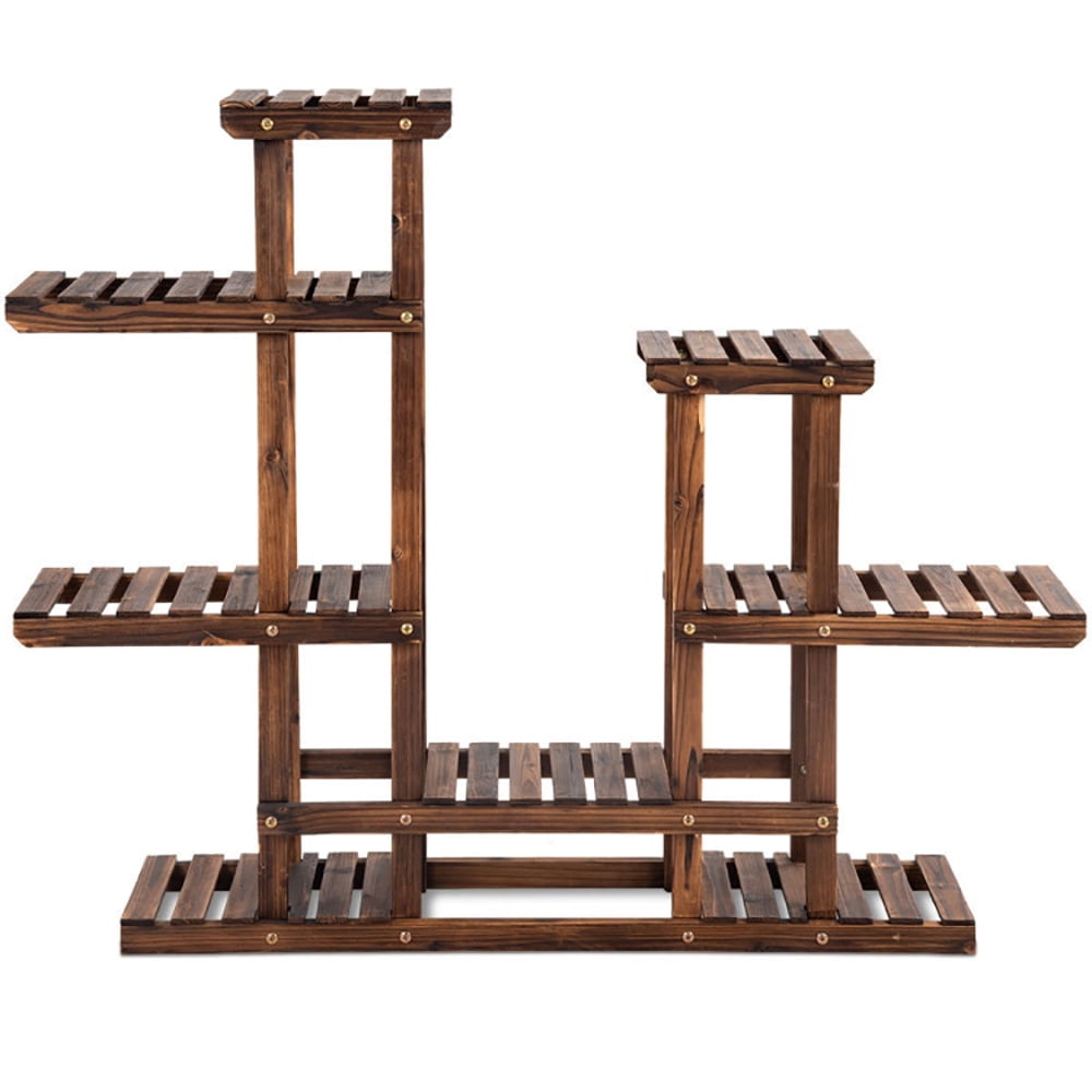Aimee Lii 6 Tier Wooden Shelf Storage Plant Rack Stand, Vertical Shelf Flower Display Rack Holder, Stable and Space-Saving