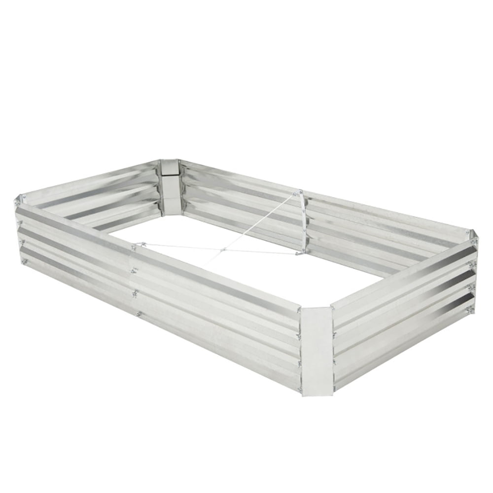 Aimee Lii 6 x 3 ft Metal Galvanized Raised Garden Bed with Open-Ended Base, Planters for Outdoor Plants, Raised Beds for Gardening