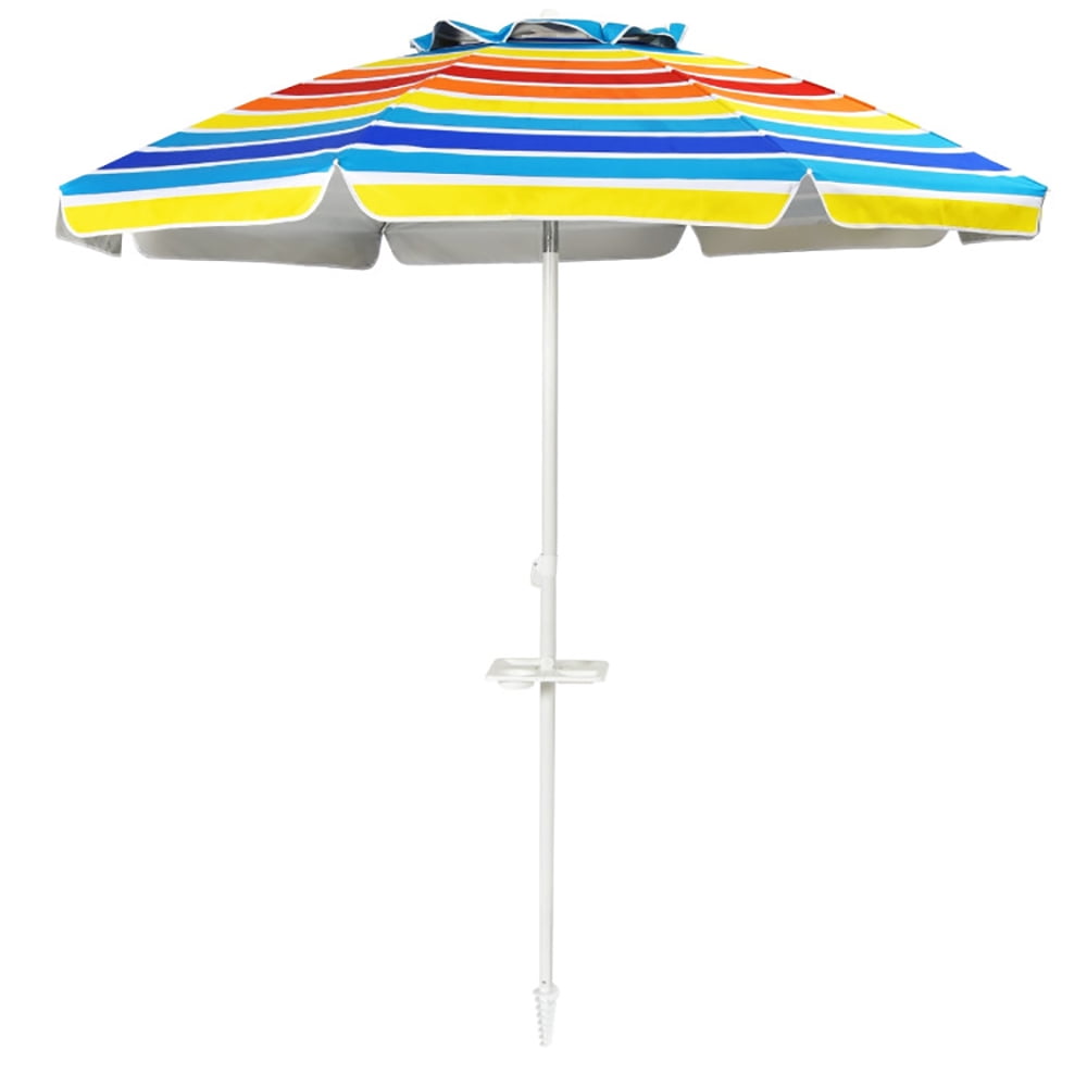 Aimee Lii 7.2 Feet Portable Outdoor Beach Umbrella with Sand Anchor and Tilt Mechanism, Sunbrella Patio Umbrellas, Multicolor Aimee Lii 7.2 Feet Portable Outdoor Beach Umbrella with Sand Anchor and Tilt Mechanism, Sunbrella Patio Umbrellas, Multicolor