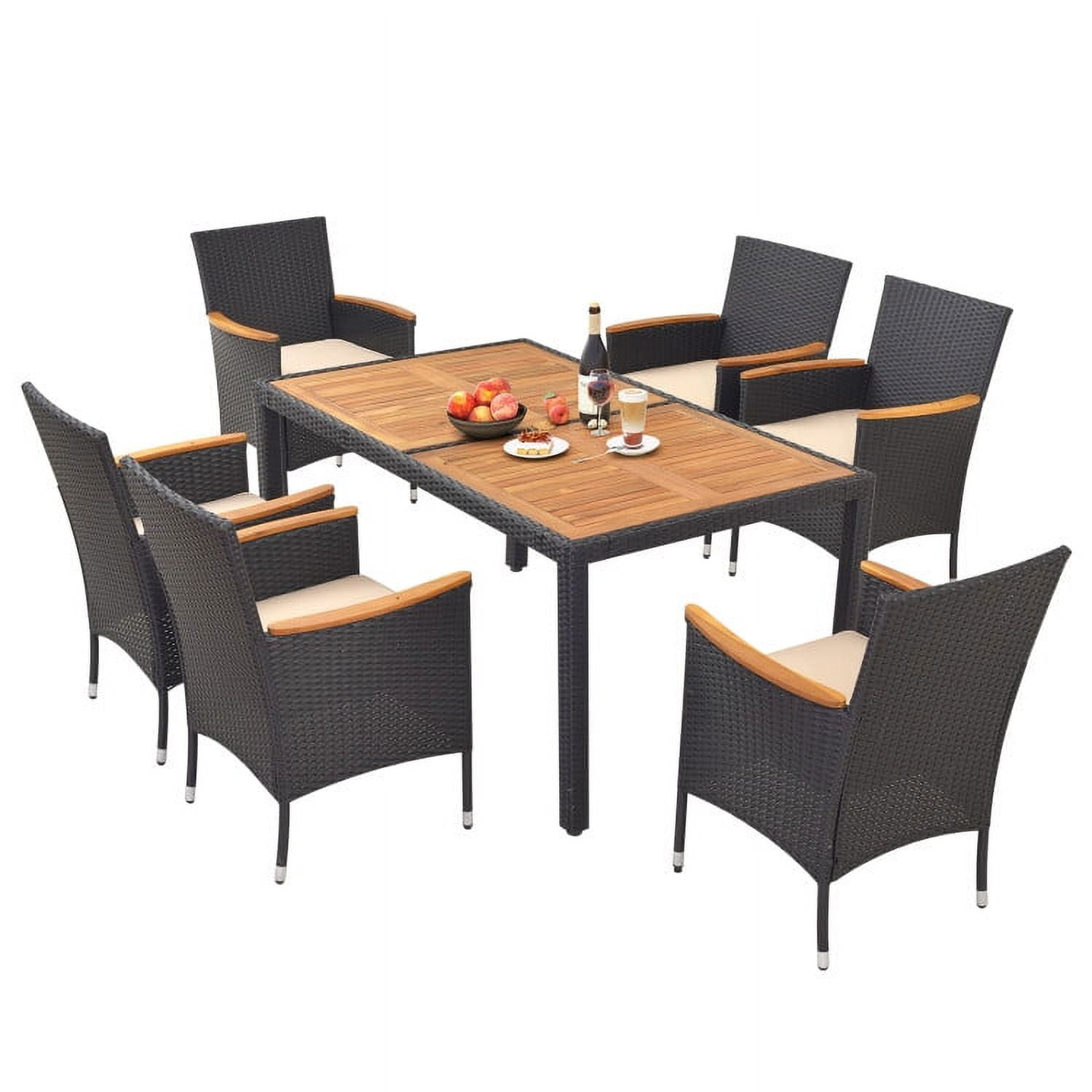 Aimee Lii 7 Pieces Outdoor Dining Set with Umbrella Hole for Backyard, Outdoor Patio Furniture Aimee Lii 7 Pieces Outdoor Dining Set with Umbrella Hole for Backyard, Outdoor Patio Furniture