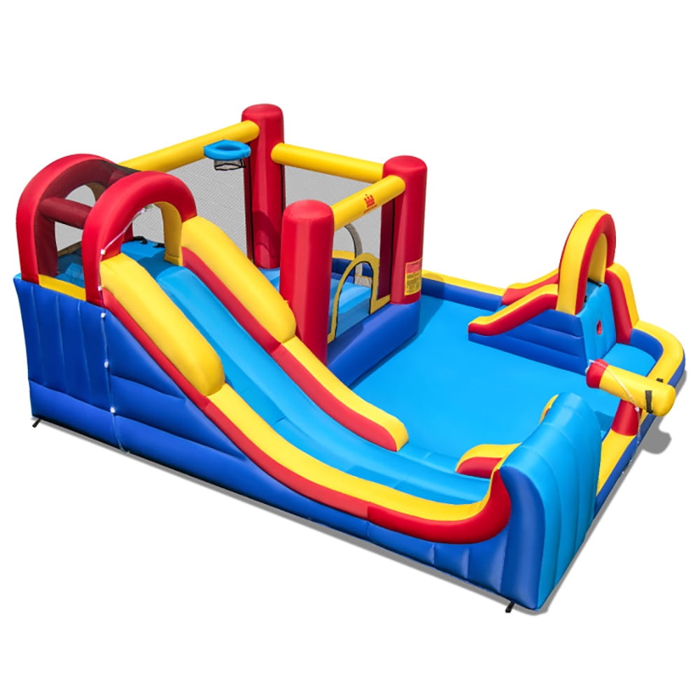 Aimee Lii 7 in 1 Outdoor Inflatable Bounce House with Water Slides and Splash Pools without Blower, Kids Bounce House for 3-10 Aimee Lii 7 in 1 Outdoor Inflatable Bounce House with Water Slides and Splash Pools without Blower, Kids Bounce House for 3-10