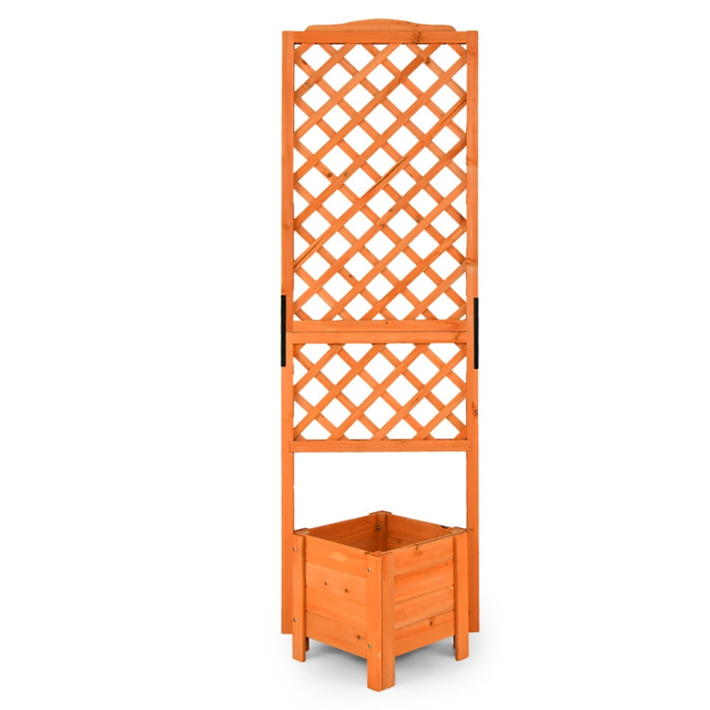 Aimee Lii 71" Raised Garden Bed with Trellis and Planter Box for Porch Garden, Tier Plant Stand Indoor Outdoor, Plant Display Stand for Patio, Orange Aimee Lii 71" Raised Garden Bed with Trellis and Planter Box for Porch Garden, Tier Plant Stand Indoor Outdoor, Plant Display Stand for Patio, Orange