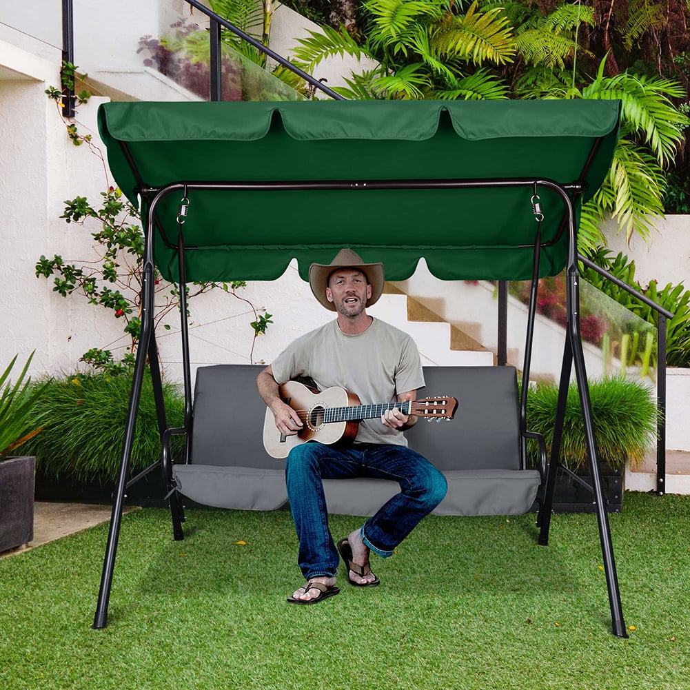 Aimee Lii 76'' x 44'' UV Protection & Water Resistance Swing Canopy Replacement Waterproof Top Cover for Outdoor Garden Patio Porch Yard, Top Cover Only, Green Aimee Lii 76'' x 44'' UV Protection & Water Resistance Swing Canopy Replacement Waterproof Top Cover for Outdoor Garden Patio Porch Yard, Top Cover Only, Green