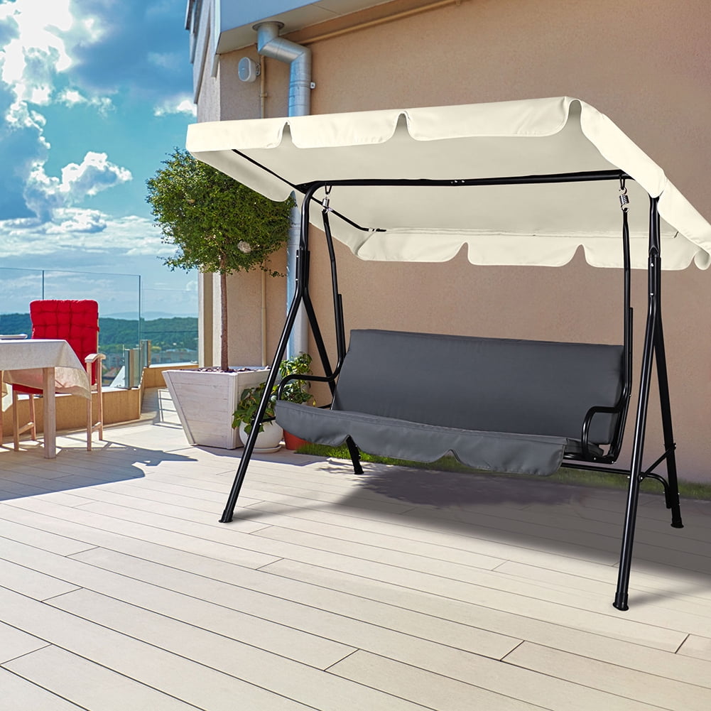 Aimee Lii 77'' x 43'' UV Protection & Water Resistance Swing Canopy Replacement Waterproof Top Cover for Outdoor Garden Patio Porch Yard, Top Cover Only, Beige Aimee Lii 77'' x 43'' UV Protection & Water Resistance Swing Canopy Replacement Waterproof Top Cover for Outdoor Garden Patio Porch Yard, Top Cover Only, Beige