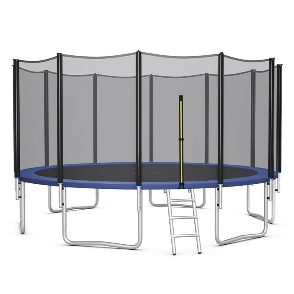 Aimee Lii 8 Feet Outdoor Trampoline Bounce Combo with Safety Closure Net Ladder, Outdoor Trampoline for Kids