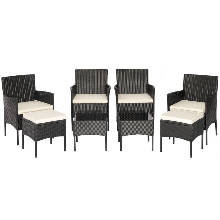 Aimee Lii 8 Pieces Outdoor Wicker Sofa Set with 2 Coffee Table, Backyard Furniture, Rustproof Aimee Lii 8 Pieces Outdoor Wicker Sofa Set with 2 Coffee Table, Backyard Furniture, Rustproof